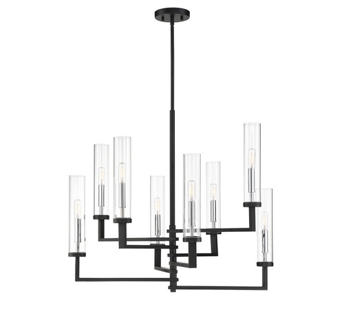 Savoy House - 1-2139-8-67 - Eight Light Chandelier - Folsom - Matte Black with Polished Chrome Accents