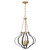Savoy House - 7-4866-4-143 - Four Light Pendant - Mercer - Matte Black/Warm Brass