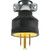 Satco - 80-1688 - 3 Prong Rubber Plug With Metal Grip - Black