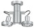 Cal Lighting - CE-962/GU10-PS - 120V Gu10Two Lights 50W Max Ea Tr - Dual Spot - Painted Silver