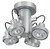 Cal Lighting - CE-964/GU10-PS - 120V Gu10 Four Lights 50W Max Ea Tr - Quad Spot - Painted Silver