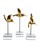 Currey and Company - 1200-0903 - Hummingbirds Set of 3 - Gold Hummingbirds Set of 3 - Gold/Black/Clear