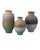 Currey and Company - 1200-0930 - Vase Set of 3 - Happy 80's - Orange/Beige/Pale Gray/Yellow/Blue