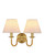 Currey and Company - 5000-0274 - Two Light Wall Sconce - Adala - Natural/Brushed Brass