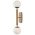 Currey and Company - 5800-0034 - Two Light Wall Sconce - Barbican - Antique Brass/White