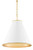 Currey and Company - 9000-0536 - One Light Pendant - Pierrepont - Painted Gesso White/Contemporary Gold Leaf/Gold