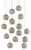 Currey and Company - 9000-0684 - 15 Light Pendant - Giro - Blue/Nickel/Silver