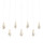 Currey and Company - 9000-1072 - Seven Light Pendant - Glace - White/Antique Brass/Silver