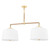 Hudson Valley - 5240-AGB - Two Light Island Pendant - White Plains - Aged Brass