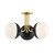 Mitzi - H344603-AGB/BK - Three Light Semi Flush Mount - Renee - Aged Brass