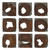 Uttermost - 04349 - Wall Art Set/9 - Jungle - Dark Coffee Brown And Rustic Black