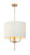 Varaluz - 368P03GOW - Three Light Pendant - Secret Agent - Painted Gold/White Leather