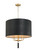 Varaluz - 368P04GOB - Four Light Pendant - Secret Agent - Painted Gold/Black Leather
