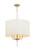 Varaluz - 368P04GOW - Four Light Pendant - Secret Agent - Painted Gold/White Leather