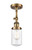Innovations - 201F-BB-G312-LED - LED Semi-Flush Mount - Franklin Restoration - Brushed Brass