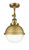 Innovations - 201F-BB-HFS-82-BB - One Light Semi-Flush Mount - Franklin Restoration - Brushed Brass