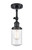 Innovations - 201F-BK-G314 - One Light Semi-Flush Mount - Franklin Restoration - Matte Black