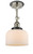 Innovations - 201FBP-PNBK-G71 - One Light Semi-Flush Mount - Franklin Restoration - Polished Nickel