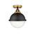 Innovations - 288-1C-BAB-HFS-84-BK - One Light Semi-Flush Mount - Nouveau 2 - Black Antique Brass