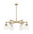 Innovations - 410-6CR-BB-G410-7CL - Six Light Chandelier - Downtown Urban - Brushed Brass