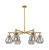 Innovations - 410-6CR-BB-G410-7SM - Six Light Chandelier - Downtown Urban - Brushed Brass