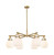 Innovations - 411-6CR-BB-G410-7WH - Six Light Chandelier - Downtown Urban - Brushed Brass