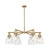Innovations - 411-6CR-BB-G412-7SDY - Six Light Chandelier - Downtown Urban - Brushed Brass