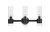 Innovations - 467-3W-BK-G467-CL - Three Light Bath Vanity - Downtown Urban - Matte Black