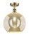 Innovations - 516-1C-AB-G128-12 - One Light Semi-Flush Mount - Ballston - Antique Brass