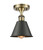Innovations - 516-1C-AB-M8-BK - One Light Semi-Flush Mount - Ballston - Antique Brass