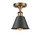 Innovations - 516-1C-BB-M8-BK - One Light Semi-Flush Mount - Ballston - Brushed Brass