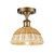 Innovations - 516-1C-BB-NBD2-75-NAT - One Light Semi-Flush Mount - Ballston - Brushed Brass
