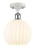 Innovations - 516-1C-WPC-G1217-8WV - LED Semi-Flush Mount - Ballston - White Polished Chrome