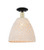 Innovations - 716-1C-BAB-NBD-12-NAT - One Light Semi-Flush Mount - Arcadia - Black Antique Brass