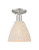 Innovations - 716-1C-SN-NBD-75-NAT - One Light Semi-Flush Mount - Arcadia - Brushed Satin Nickel