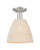 Innovations - 716-1C-SN-NBD-9-NAT - One Light Semi-Flush Mount - Arcadia - Brushed Satin Nickel