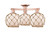 Innovations - 716-3F-AC-G121-8RB - Three Light Semi-Flush Mount - Arcadia - Antique Copper