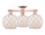 Innovations - 716-3F-AC-G121-8RW - Three Light Semi-Flush Mount - Arcadia - Antique Copper