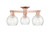 Innovations - 716-3F-AC-G124-6 - Three Light Semi-Flush Mount - Arcadia - Antique Copper