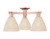 Innovations - 716-3F-AC-NBD-75-NAT - Three Light Semi-Flush Mount - Arcadia - Antique Copper