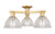 Innovations - 716-3F-BB-G422 - Three Light Semi-Flush Mount - Arcadia - Brushed Brass