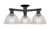 Innovations - 716-3F-BK-G422 - Three Light Semi-Flush Mount - Arcadia - Matte Black