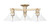 Innovations - 716-3F-CB-G132 - Three Light Semi-Flush Mount - Arcadia - Champagne Bronze