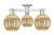 Innovations - 716-3F-SN-G458-7ME - Three Light Semi-Flush Mount - Arcadia - Brushed Satin Nickel