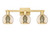 Innovations - 716-3W-SG-G128-6 - Three Light Bath Vanity - Arcadia - Satin Gold
