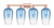 Innovations - 716-4W-AC-G484-7SB - Four Light Bath Vanity - Arcadia - Antique Copper