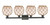 Arcadia Four Light Bath Vanity (716-4W-BK-G121-8RW)
