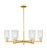 Innovations - 716-6CR-SG-G804 - Six Light Chandelier - Arcadia - Satin Gold