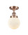 manufacturer_finish:Antique Copper|manufacturer_glass:Cased Matte White Beacon|light_output:220.00lm|color_temperature:2200K|cri:99