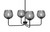 Toltec Lighting - 6204-MB-4602 - Four Light Chandelier - Sandia - Matte Black